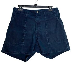 Vintage 90s Corduroy Shorts Womens Large XL 12 14 Pockets Elastic Waist Blue